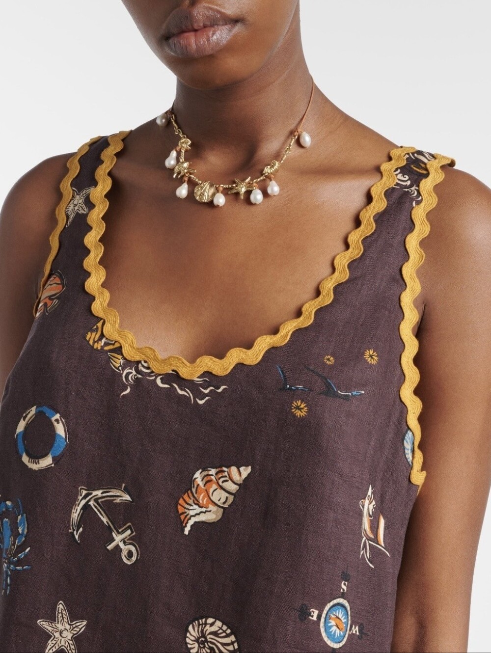 Alemais Printed scalloped linen minidress - Picture 4 of 13